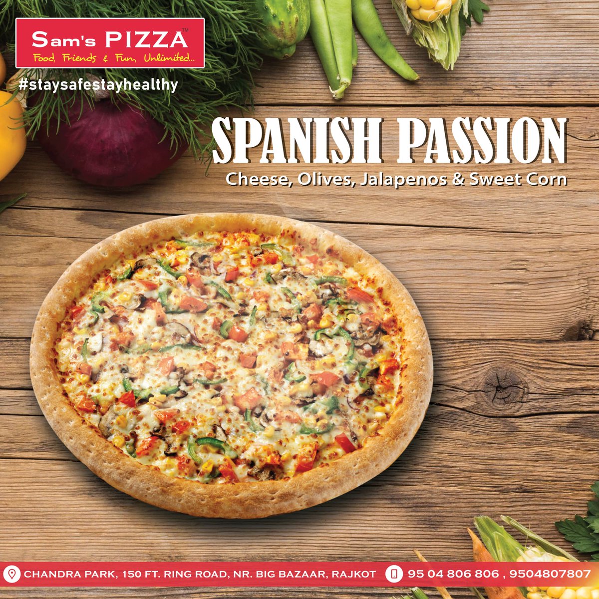 Samspizzarajkot's tweet photo. There's no better feeling in the world than a warn pizza....🍕🍕

Try out "SPANISH PASSION" only at Sam's Pizza Rajkot ......😍😍

#samspizzarajkot

#foodblogger #FoodieLife #IndianFood #Foodlove #eatlocal #pizzaholic #pizzamania #jalpenos #foodlove #rajkotian #rajkotians https://t.co/XwHqH1xaIR
