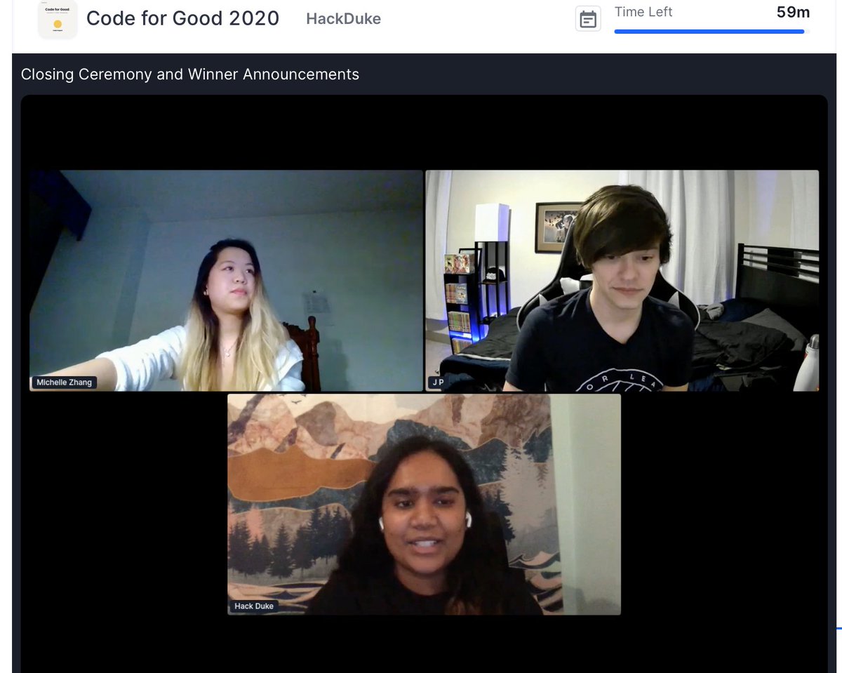 yeysus's tweet photo. Heavily enjoyed the final session of @HackDuke #HackDuke #Hackathon. Liked A LOT one of the winners, OxyControl https://t.co/Uum66h59N1. Great THANK YOU to the organizers Michelle Akshara Sam MLH sponsors. And JP from the @MLHacks Teams was hands down the pog of the night. https://t.co/APZWdy4Ah2