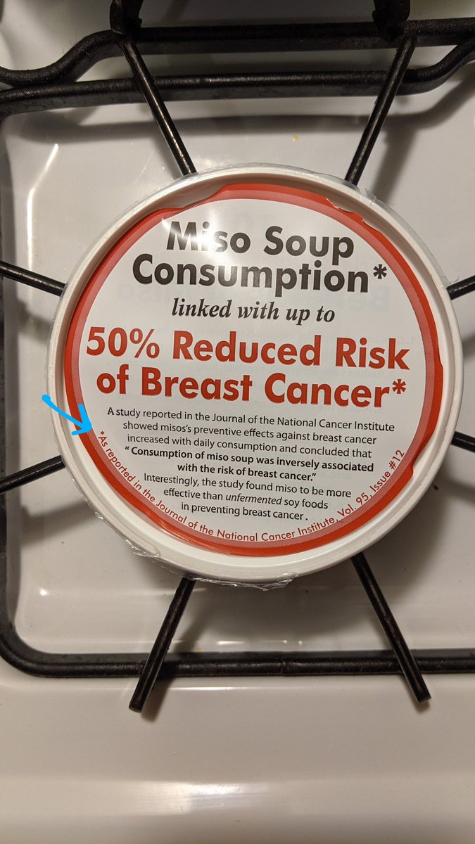 kylehelzer's tweet image. When your miso actually cites their claims
(Here&apos;s the paper: academic.oup.com/jnci/article/9…)