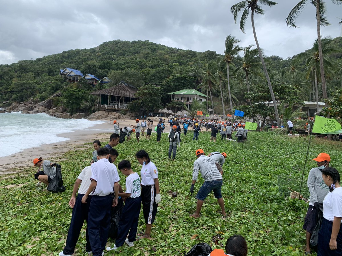 renaudmeyer's tweet photo. Impressive local community from #KohTao mobilized for a beach #CleanUp as part of the #KohTaoBetterTogether campaign of @UNDPThailand to raise awareness on #biodiversity conservation and support to local #livelihoods in times of #COVID19 https://t.co/uYDSqgFqgm