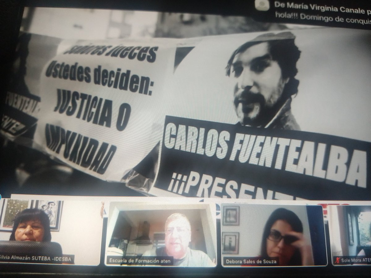 almazan_silvia's tweet photo. Abrazo solidario a ATEN y lxs docentes de Neuquén por la fuerza de su lucha!!!!
Ahora compartiendo una acción virtual con la presencia de Marcelo Guagliardo Susana Delarriva Sonia Alesso. #Aten @SUTEBAProvincia @cteracta @ctabsas  @CTAok @AtenPrensa https://t.co/E7Jp693YIZ