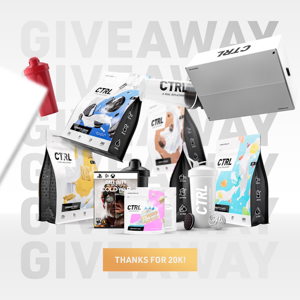 DrinkCTRL's tweet image. 🎁 THE 20K GIVEAWAY IS HERE 🎁

As a thank you for your constant support we’re doin’ some giving back...

🥇 1st Place: 1 of EVERYTHING in the shop + Cold War
🥈 2nd Place: 4 bags, 4 shakers
🥉 3rd Place: 3 bags, 3 shakers

RT this tweet + follow to enter ✅

Ends Dec 22, GLHF!