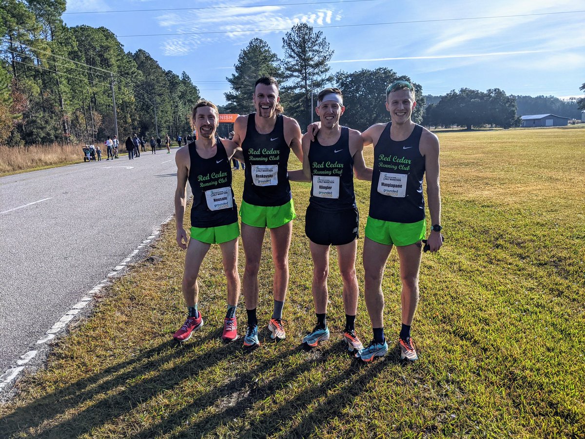 RedCedarRun's tweet photo. 5 half marathon PR's this weekend with @MLKlingler @amangiapane1 @Aqua_Runner & @SpencerNousain at Mortgage Network Half in SC with times of 64:20, 66:31, 67:55, and 69:12. @benrunnin ran FaLaLa half in CO in 74:46! #redcedarstrong https://t.co/j6R0lYnKQj