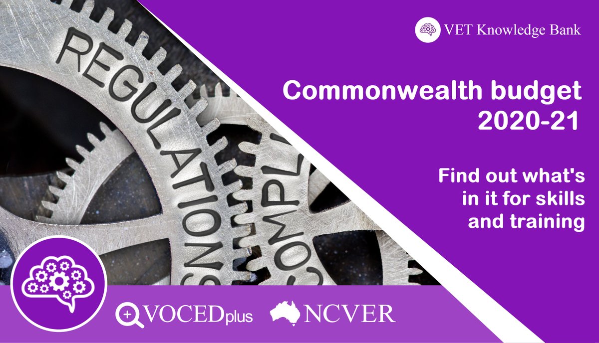 NCVER's tweet photo. NEW IN @VOCEDplus: 💰 2020-21 Budget Summaries are now available for Vic and NSW in the VET Knowledge Bank

💰 VIC: https://t.co/uVC4cWc7JR
💰 NSW: https://t.co/QdYJzwLGxj

#auspol https://t.co/UqEBqGKEta