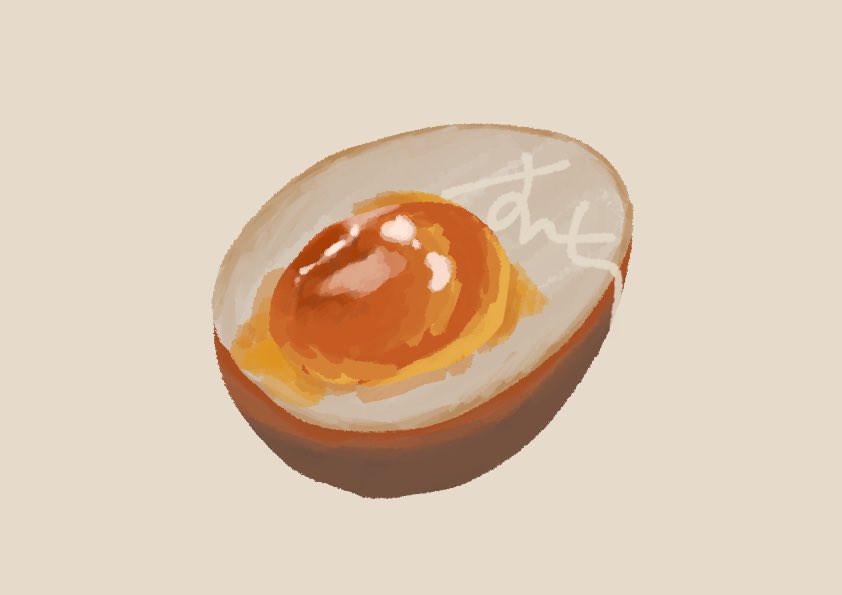 「10分で美味しそうなもの描いてって言われて描いた味玉 」|すんち🕯5/5ﾃｨｱ【I35a】のイラスト