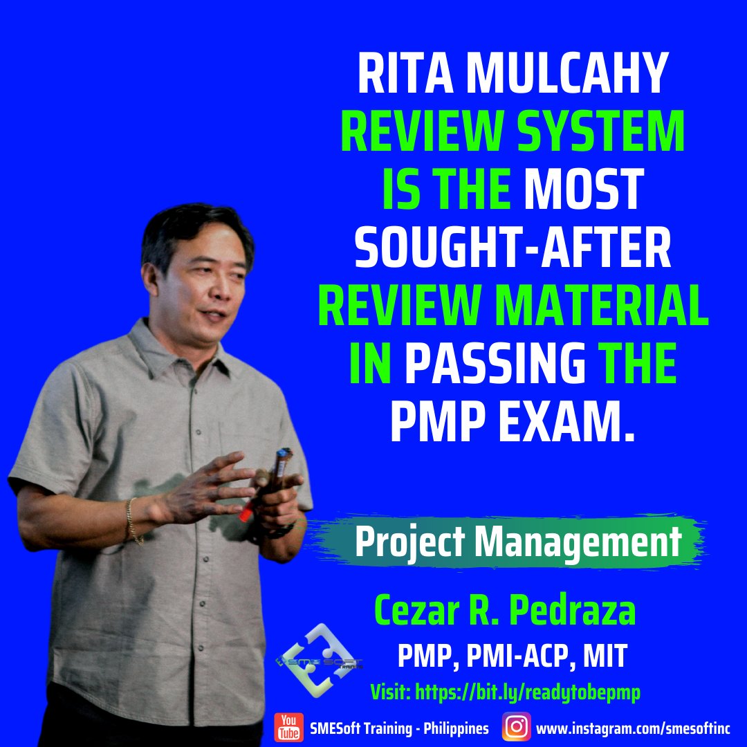 Mr. #CEZARPEDRAZA is the ONLY Authorized Training provider of RMC’s PROJECT MANAGEMENT here in the Philippines.

#ritamulcahy #rmc #crp