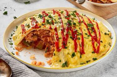 + In conclusion: Just get creative with eggs! They're good with anything and quite filling/nutritious too. Below is omurice (stir-fried rice & eggs) and salad w/a softly boiled egg. Don't forget the seasonings!