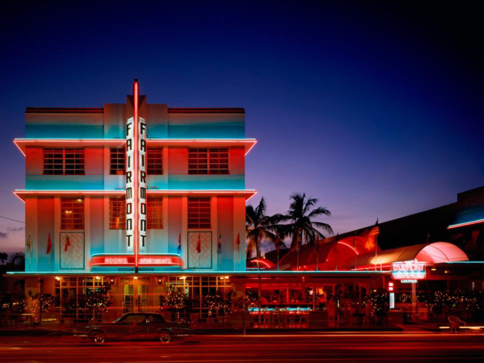 New York’s Art Deco style is filled with optimism and faith in technological progress.Miami’s is a celebration of color, and an injection of energy. It’s vibrancy comes from Latin colors and splashes of neon that you rarely see in America.