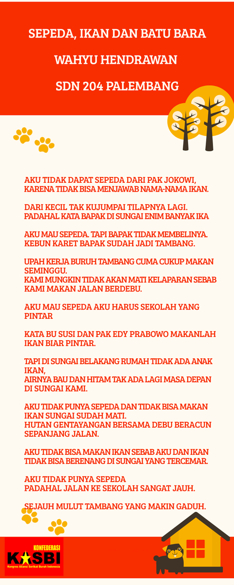 unang_sunarno's tweet photo. Kereeen! 

Puisi juara 2, Nampol banget!
Jangan di baca, nanti Baper lho...!
@KasbiIndo @AksiLangsung @persatuanburuh @krpi_indonesia @FsbnK @AndiePeci @SINDIKASI_ https://t.co/wJqfj6a8oR