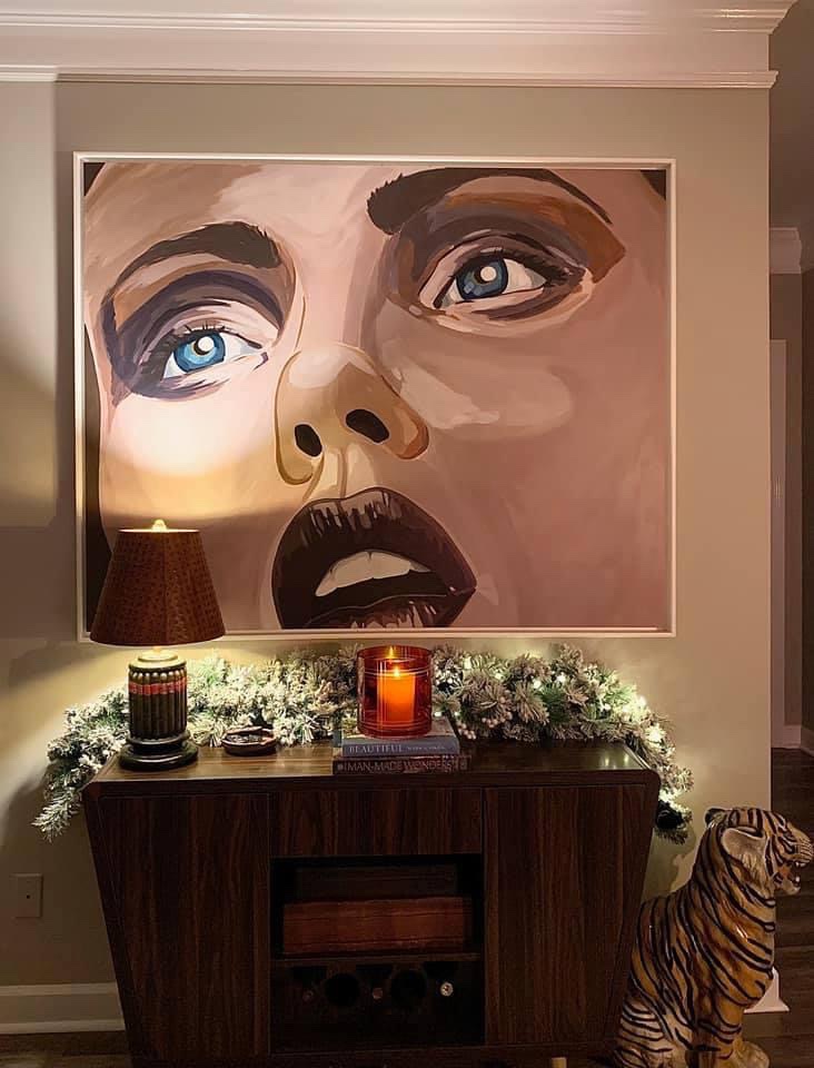 Our house is all decorated for Christmas (we’ve added a tree skirt since this photo) but I am LOVING the green &amp; white vibes this year. What do y’all think? 🎄❤️