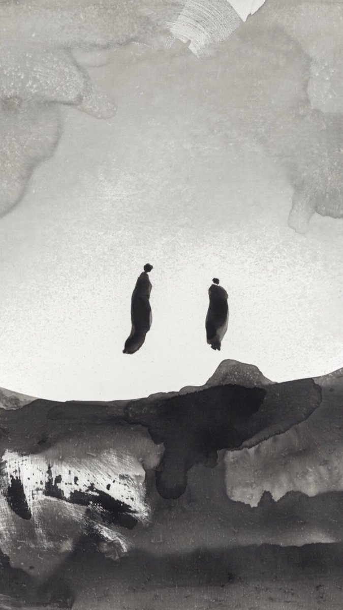 HausGh's tweet photo. Chinese playwright, critic, and Nobel Prize-winning novelist Gao Xingjian also produces poetic and complex ink-on-paper painting. Neither figurative nor abstract, his paintings play with light and shadow and point toward narratives, often including the silhouette of a figure... https://t.co/bPgSQNp8s1