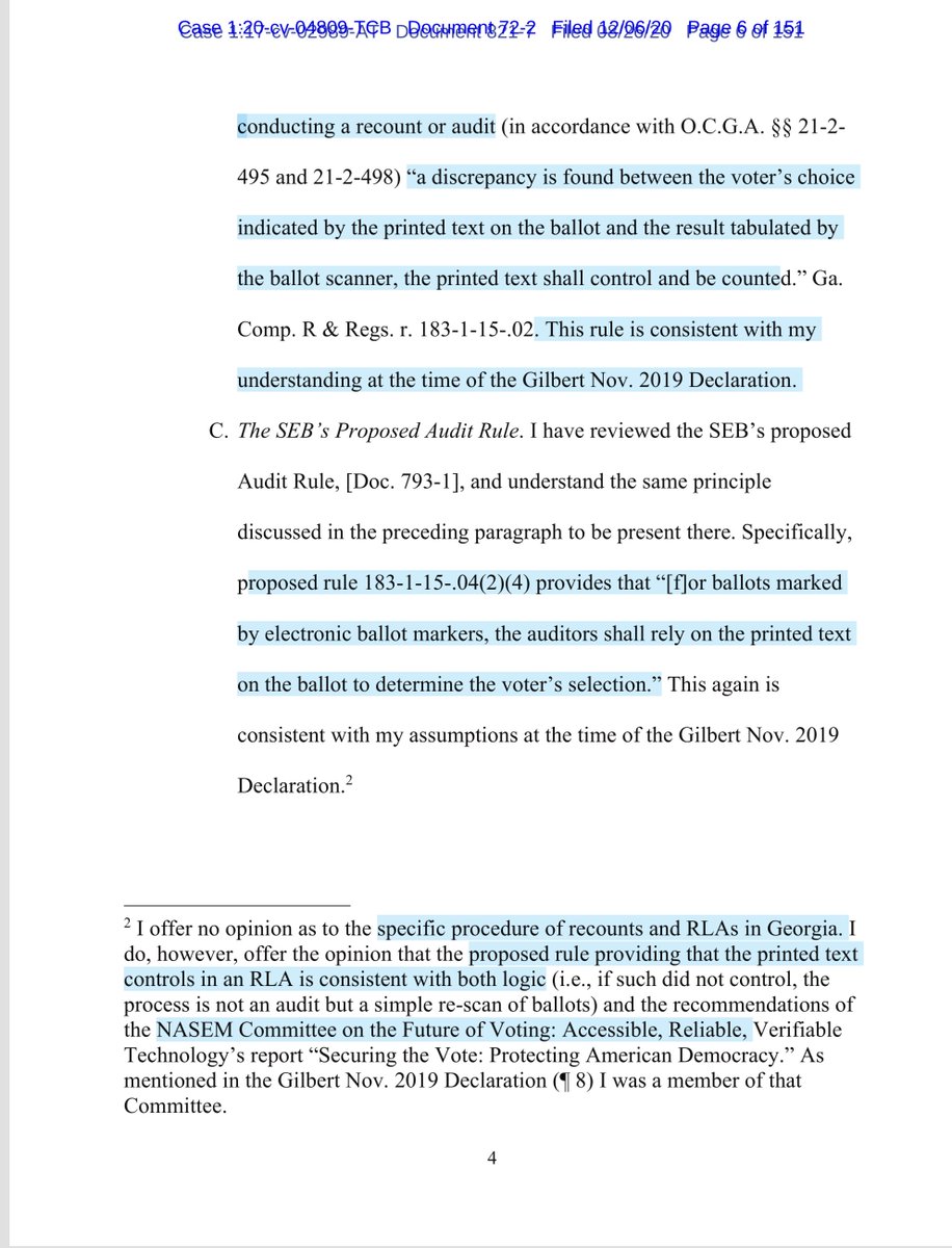 Exhibit # 2 (again this is what the Defendants just filed) I have NOT read all 151 pages ofAffidavit of Juan Gilbert https://drive.google.com/file/d/1oEZHbPyrHwe65mvPDlO7bBTEStkLwKF2/view?usp=drivesdkOr you can pay for it https://ecf.gand.uscourts.gov/doc1/055113210816