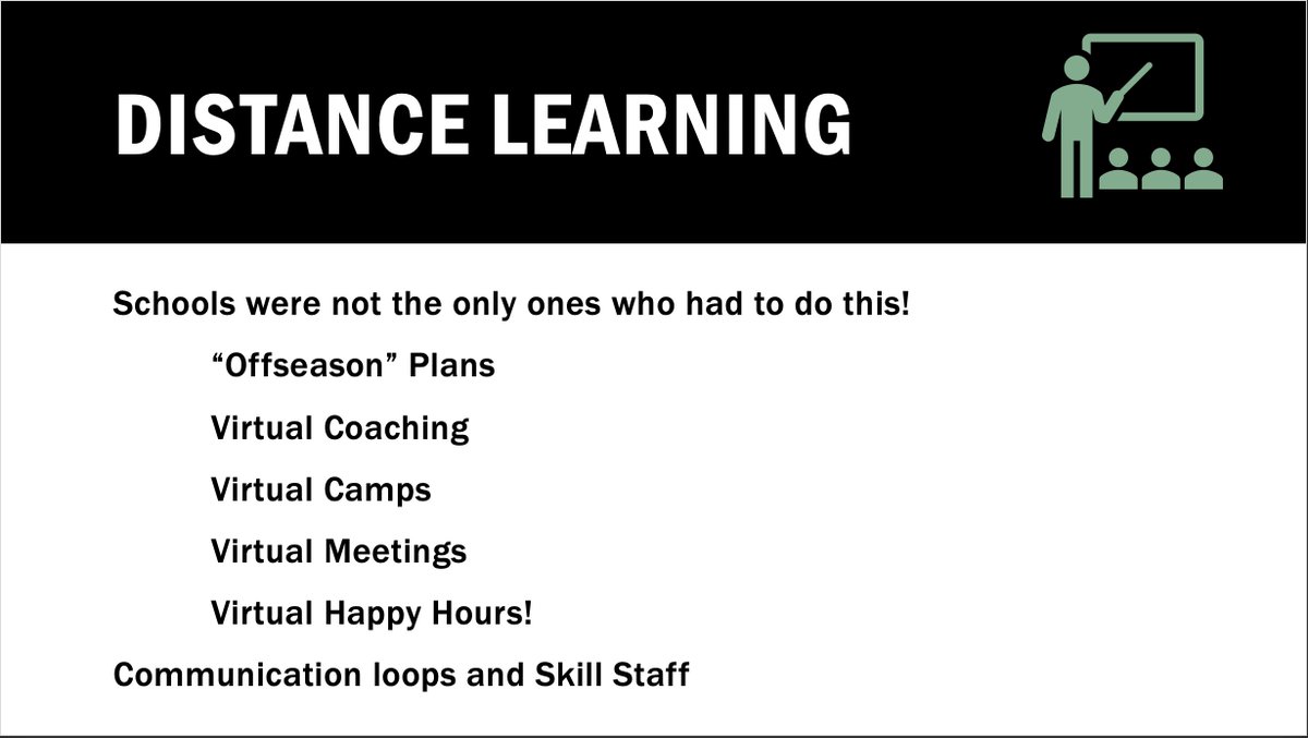 4 - Distance Learning - Schools were not the only ones who had to go to distance learning…as we were shutdown, we were forced to get creative and go to a virtual setting...