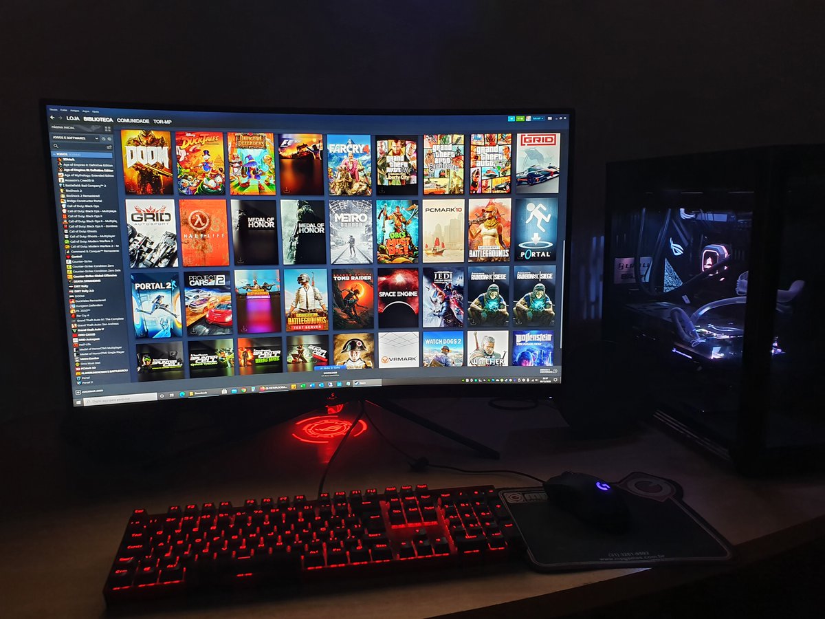 henriquefl's tweet photo. @lockgamer_ #setuplockgamer
i9 9900KS
Asus ROG Strix Z390-F Gaming
32GB  4x8 HyperX @3000mhz 
Asus ROG Strix 2080 Ti
Corsair RM850x 80 Plus Gold
Corsair H150I Pro 360mm
Samsung 850 Pro 500gb
Samsung 970 EVO Plus 1Tb
Samsung 970 EVO Plus 2Tb
Asus XG32V 1440p 144Hz
Lian Li Dynamic https://t.co/MhNh54zGS4