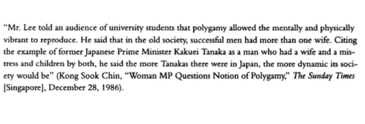 Based Mr. Lee publically spoke in favor of polygyny on eugenic grounds