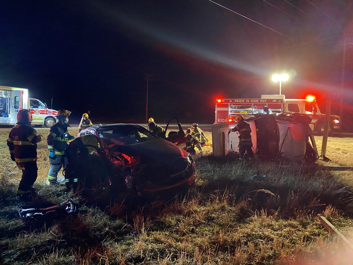 coalhurstfire's tweet photo. Crews are currently on scene at a serious two vehicle MVC on Hwy 25 at TWP Rd 9-4. 

3 patients from the two vehicles all required extrication and have been transported to hospital. 

Fire crews as well as RCMP remain on scene. https://t.co/oS2u5T9J9d