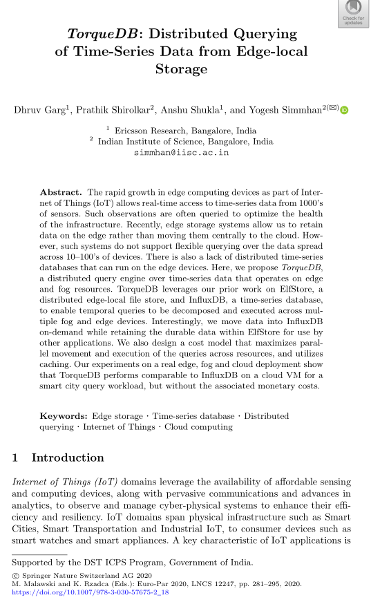 Our presentation of TorqueDB, Distributed #Querying
of Time-Series Data from the #Edge at #EuroPar 2021 is now online.

youtube.com/watch?v=Hz7gyk…
