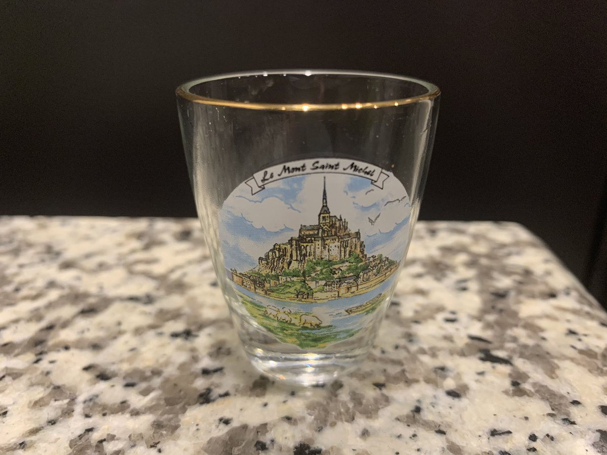 Day 36: In lieu of travel I’d like to do a tour of past trips via shot glasses. This was from an Easter visit to Le Mont-Saint-Michel in northern France. It was without hyperbole one of the coolest things I have ever seen. It’s hard to describe.