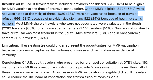 And Walensky's study on why measles is imported into the US may foreshadow they type of work CDC should be doing in the years to come, as COVID continues to surge in pockets, as measles does today.  https://pubmed.ncbi.nlm.nih.gov/28505632/&nbsp;