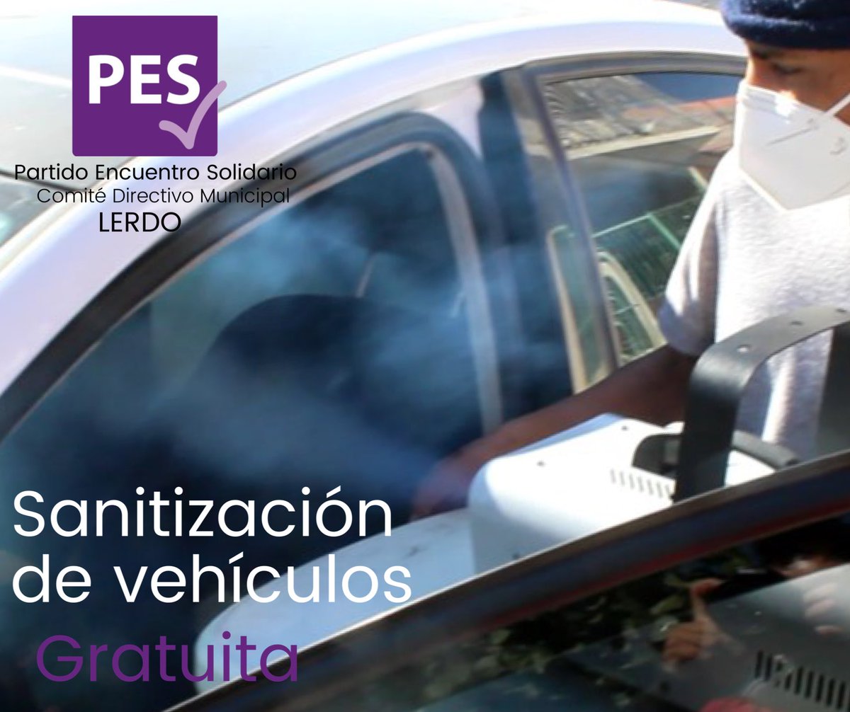PesLerdo's tweet photo. El día de hoy en el @PesLerdo realizamos la Sanitización de 30 vehículos de Lerdenses, seguiremos trabajando para ayudar a aminorar los contagios de #COVID19 en nuestro Municipio. https://t.co/YtQIixsBSv