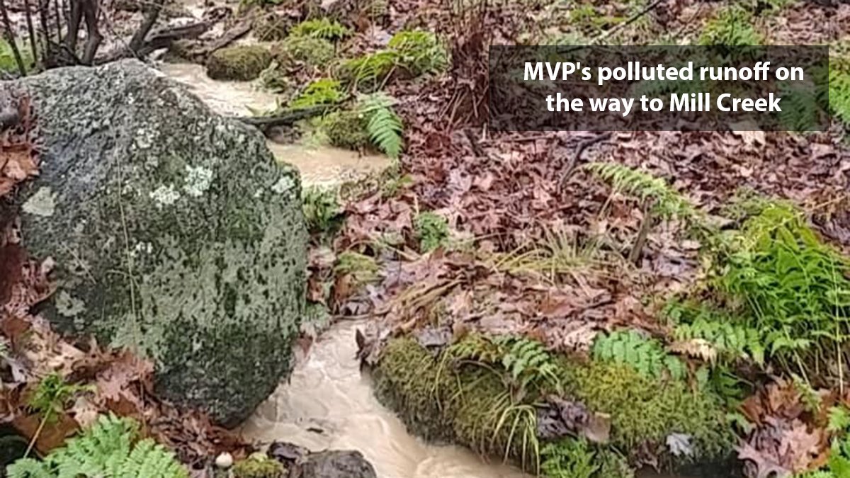 #MVP NPS pollution runoff due to failing erosion and sediment controls on way to the headwaters of the habitat for #endangered #Roanokelogperch #DEQ #StopWorkNow on #MVP #NewConstructionESCFailure #ProtectOurWater @MarkHerringVA @RalphNortham @NatResourcesVA @VirginiaDEQ @EPA