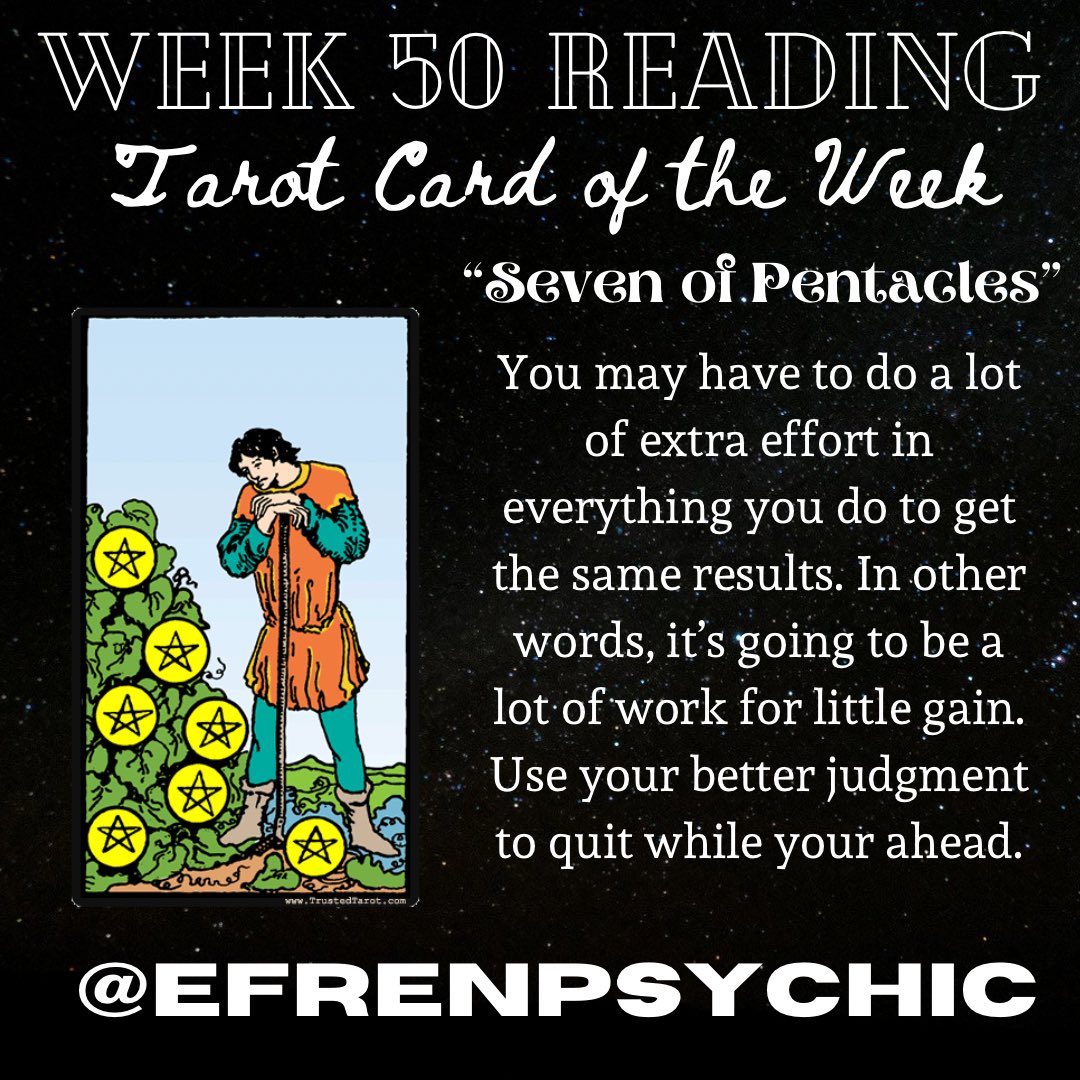 EfrenPsychic's tweet photo. ⁣🪐 Week 50 Reading. December 7th - December 13th, 2020. For inquiries on personal readings please contact me at 619-972-8953.⠀
⠀
#tarot #tarotcards #tarotreading #psychic #sandiegopsychic https://t.co/f7J79SP86K