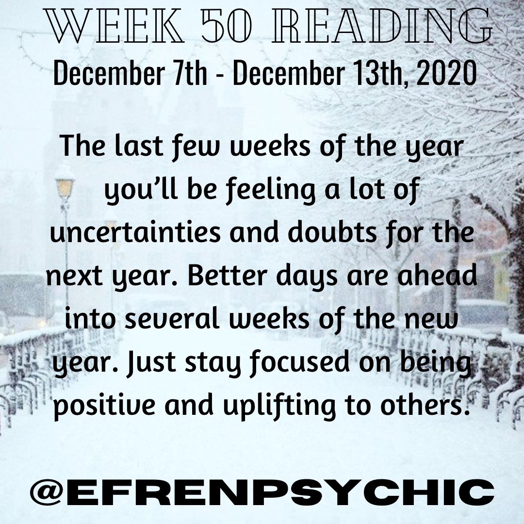 EfrenPsychic's tweet photo. ⁣🪐 Week 50 Reading. December 7th - December 13th, 2020. For inquiries on personal readings please contact me at 619-972-8953.⠀
⠀
#tarot #tarotcards #tarotreading #psychic #sandiegopsychic https://t.co/f7J79SP86K