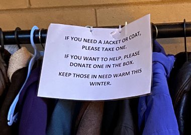 Mrs_Lancaster1's tweet photo. If anyone in Falkirk has any spare coats or jackets they don’t need, @CostaCoffee in the @CentralRetail9 have a rail outside their shop and are looking for donations. 

What a fab idea 💙 
#keepwarm #BeKind https://t.co/Jpd9uYbLum