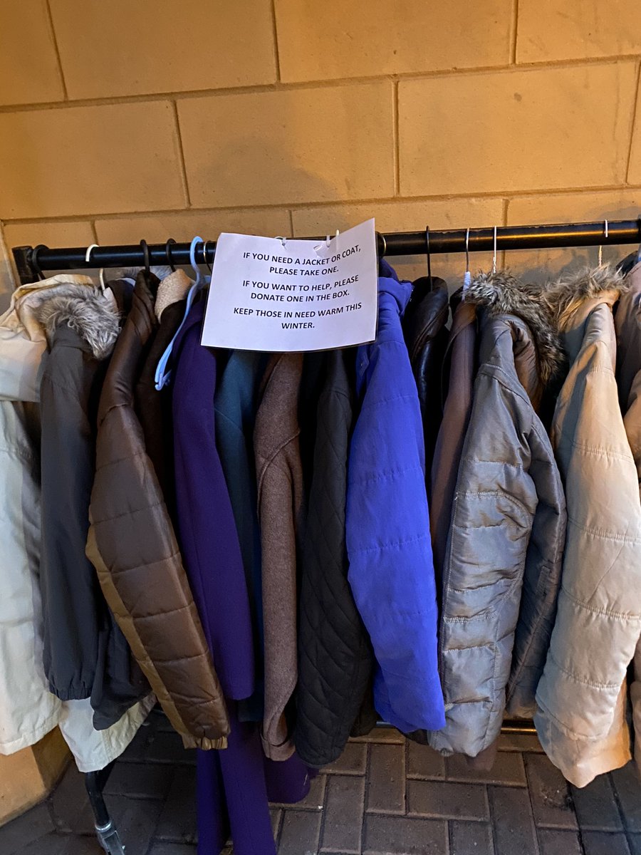 Mrs_Lancaster1's tweet photo. If anyone in Falkirk has any spare coats or jackets they don’t need, @CostaCoffee in the @CentralRetail9 have a rail outside their shop and are looking for donations. 

What a fab idea 💙 
#keepwarm #BeKind https://t.co/Jpd9uYbLum