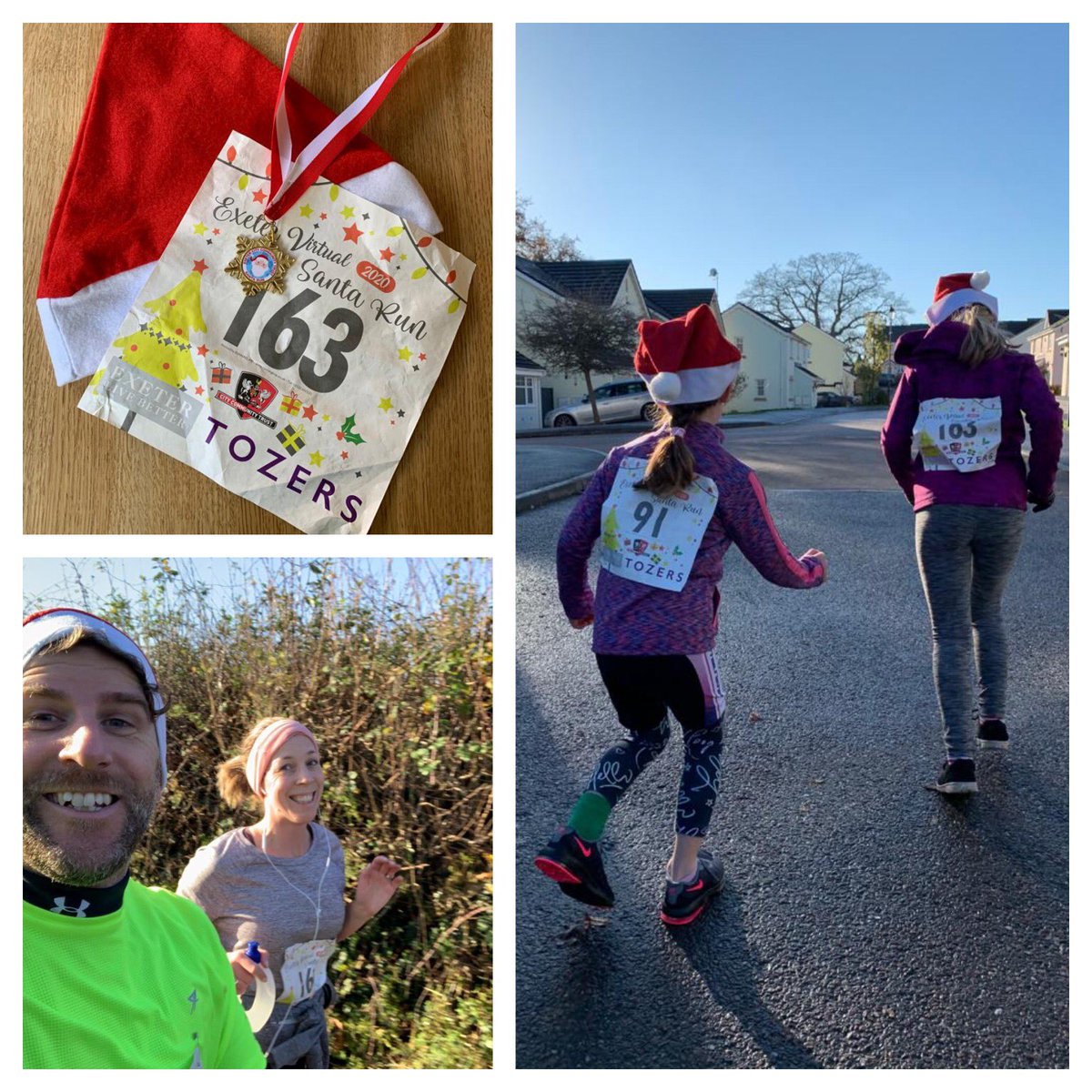 alex_t_mackie's tweet image. A cold, fresh and beautiful morning yesterday to complete the @ExeterCCT Santa run with all the family involved.