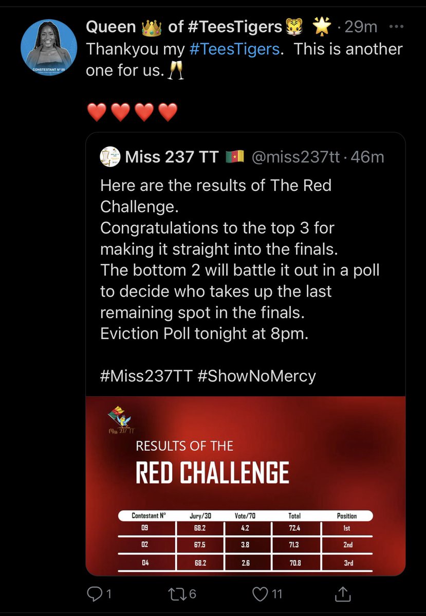 After the declaration of the results, this was how  @TishaBedoung of  #TeesTigers &  @Smboyi1 of  #TeamSteph reacted.  #237Recap 