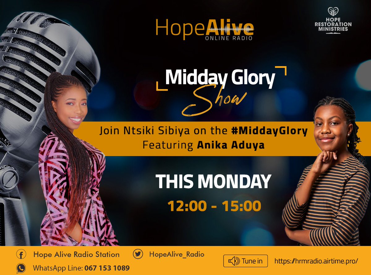 ntsiki_sibiya's tweet photo. Today is #MosadiMonday and I'm so excited about this dynamite in a small package 😍.
We are chatting to 12 year old author and motivational speaker, Anika Grace Aduya. Don't miss it!!
Tune in at 12pm
https://t.co/rwNlM4xYrA
WhatsApp line: 062 153 1089
#MiddayGlory https://t.co/8pVNIVFH1h