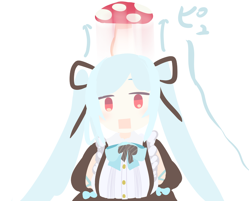 「キノコ生えて
草生える

 #ヤマトイオリ  #イオリの森美術館 」|独楽内ズエのイラスト