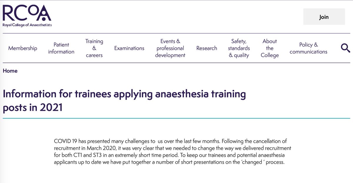 Royal College of Anaesthetists (@rcoanews) on Twitter photo Information for trainees applying for anaesthesia training posts in 2021. We have created a number of short presentations on the changed process.
bit.ly/CT1ST3-2021
<a href="/UKANRO/">A.N.R.O.</a> @Anaes_Trainees <a href="/Assoc_Anaes/">Association of Anaesthetists</a> <a href="/nsaicm/">Northern Anaesthesia</a> <a href="/NW_Anaesthesia/">NW Anaesthesia</a> <a href="/Welshanaesthes/">Welsh anaesthesia</a> @Abdn_Anaesth <a href="/AnaesthesiaScot/">Scottish Society of Anaesthetists</a> Information for trainees applying for anaesthesia training posts in 2021. We have created a number of short presentations on the changed process.
bit.ly/CT1ST3-2021
<a href="/UKANRO/">A.N.R.O.</a> @Anaes_Trainees <a href="/Assoc_Anaes/">Association of Anaesthetists</a> <a href="/nsaicm/">Northern Anaesthesia</a> <a href="/NW_Anaesthesia/">NW Anaesthesia</a> <a href="/Welshanaesthes/">Welsh anaesthesia</a> @Abdn_Anaesth <a href="/AnaesthesiaScot/">Scottish Society of Anaesthetists</a>
