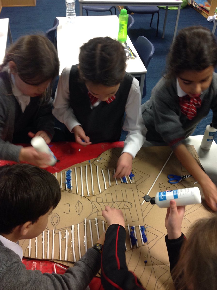 BGS_MiddleSch's tweet photo. Year 3 re-creating King Tut’s coffin in Art this week #BGSArt #BGSCollaboration https://t.co/4hVBqv2dt0