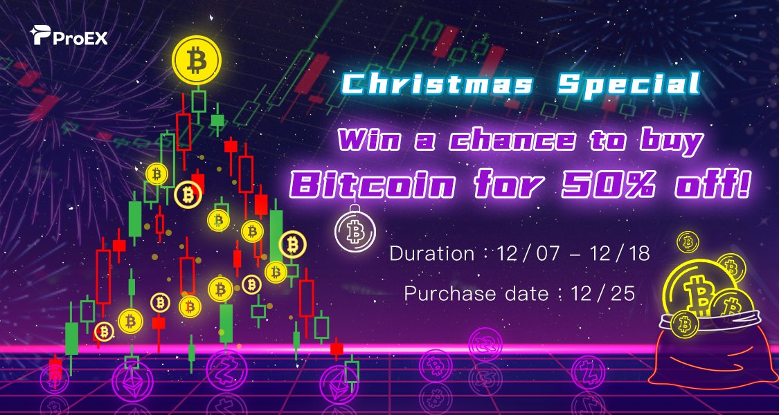 ProEX68938615's tweet photo. ✨【Campaign】BTC 50% off discount !✨

⏰Duration：12/07 - 12/18 

💵BTC 50 % off：12/25 

1️⃣completes trading volume for 50% off BTC

2️⃣Split $80,000 USDT

🔗Event details：https://t.co/ZedQcKX7Nk

#btc #eth #xmas #proex #discount #christmas #blockchain #usdt #trading #finance https://t.co/KOjl0gasgi