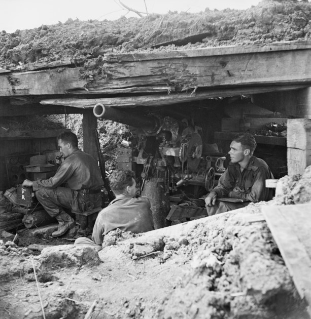 13. With the fighting moving on the bunkers are taken over as HQs for the 2/5th Field Regiment (as seen here) and the 2/14th Bn. July 7th 1945.  #WeHaveWays