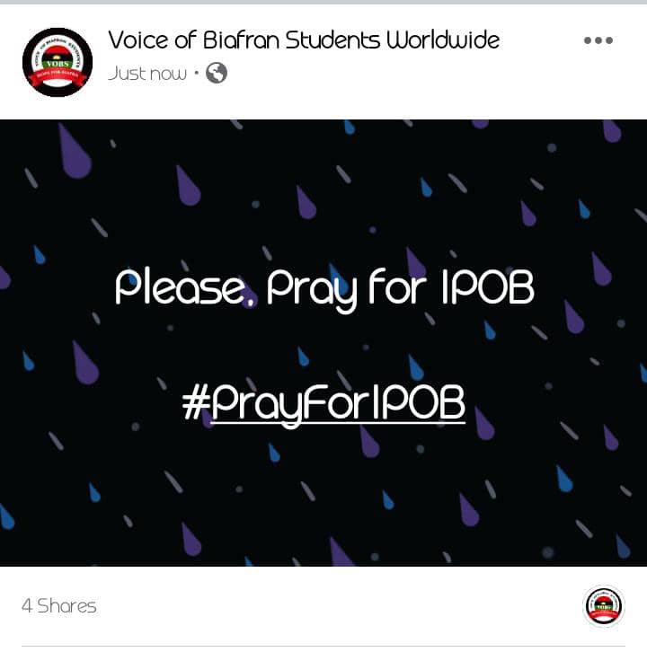 VOBSWorldwide's tweet photo. Please, Biafrans take one minute of your time and #PrayForIPOB 

@Amaka_Ekwo 
@7dressesuk 
@ofoma3 
@MaziNnamdiKanu 
@EmekaGift 
@chimonic200 
@IPOB_FUTO 
@MrSomtoOkonkwo 
@AloyEjimakor 
@agbanyim1 
@IpobImo 
@IpobosisiomaLga 
@Biafralandtwt_1 
@thebiafratimes https://t.co/kl11G6OPnF