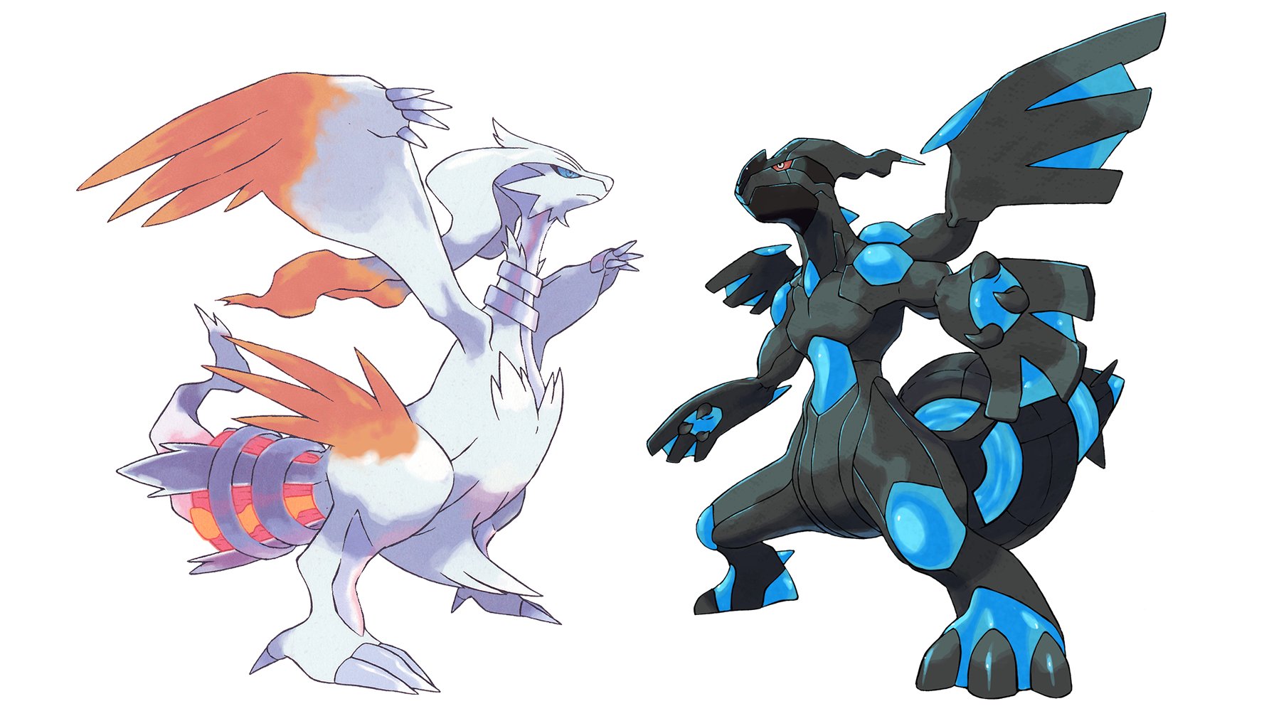 reshiram, zekrom, kyurem, black kyurem, and white kyurem (pokemon)