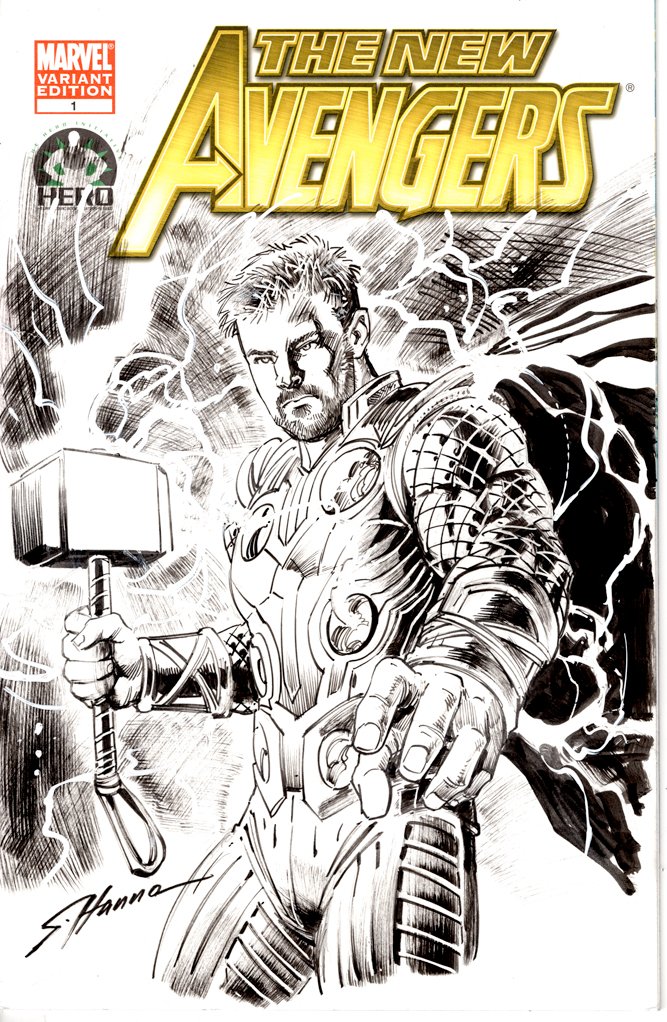 Thor sketch cover commission #scotthannaart #marvel #thor