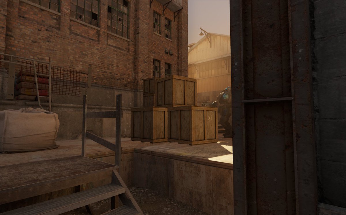 These fights also tend to be "wide hallways," funneling combat in one direction. However, the cover isn't so strong that player's can just feel safe and camp. (Certain enemy types help mitigate this too)...