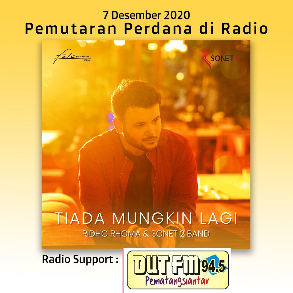 DUT FM SIANTAR 94.50 (@dutfmsiantar) on Twitter photo Pemutaran Serentak
Ridho Rhoma - Tiada mungkin lagi <a href="/ridho_rhoma/">Ridho Rhoma</a>
@xandrahardian
Label :
Falcon Music <a href="/FalconMusic/">Falcon Music™</a>
#FalconMusic
Di Radio Dut FM Pematangsiantar <a href="/dutfmsiantar/">DUT FM SIANTAR 94.50</a>
Uda bisa Request ya Dut Mania.... Pemutaran Serentak
Ridho Rhoma - Tiada mungkin lagi <a href="/ridho_rhoma/">Ridho Rhoma</a>
@xandrahardian
Label :
Falcon Music <a href="/FalconMusic/">Falcon Music™</a>
#FalconMusic
Di Radio Dut FM Pematangsiantar <a href="/dutfmsiantar/">DUT FM SIANTAR 94.50</a>
Uda bisa Request ya Dut Mania....