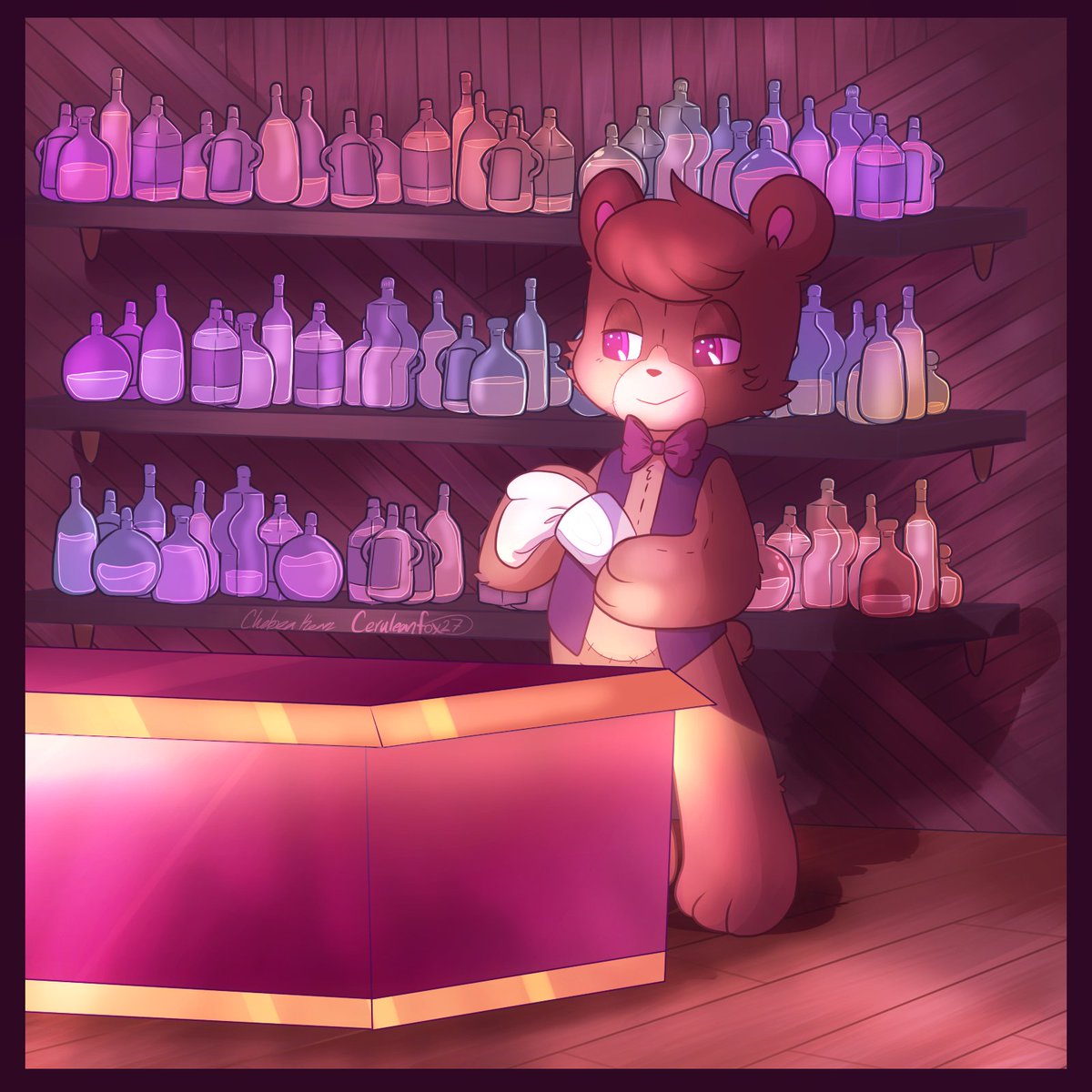hazelchaz's tweet photo. Latest art for #aBearsPicnic, by the skilled artist @Ceruleanfox27. I'm thinking of getting it printed on little square cards -- or maybe coasters? https://t.co/2KjRmXnaaH