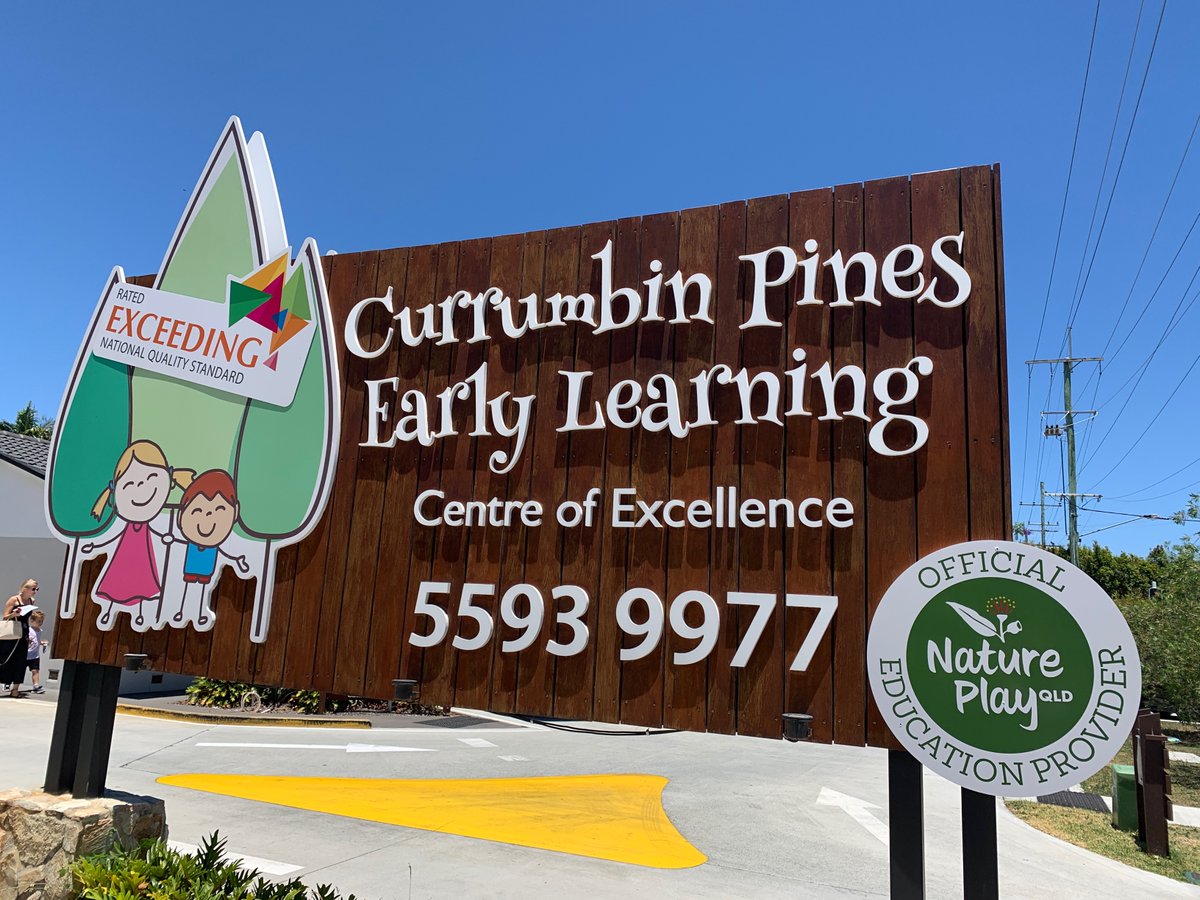 We love our Education Providers! 

Currumbin Pines Early Learning Centre of Excellence have made this amazing Nature Play QLD Education Provider sign to display outside their centre!