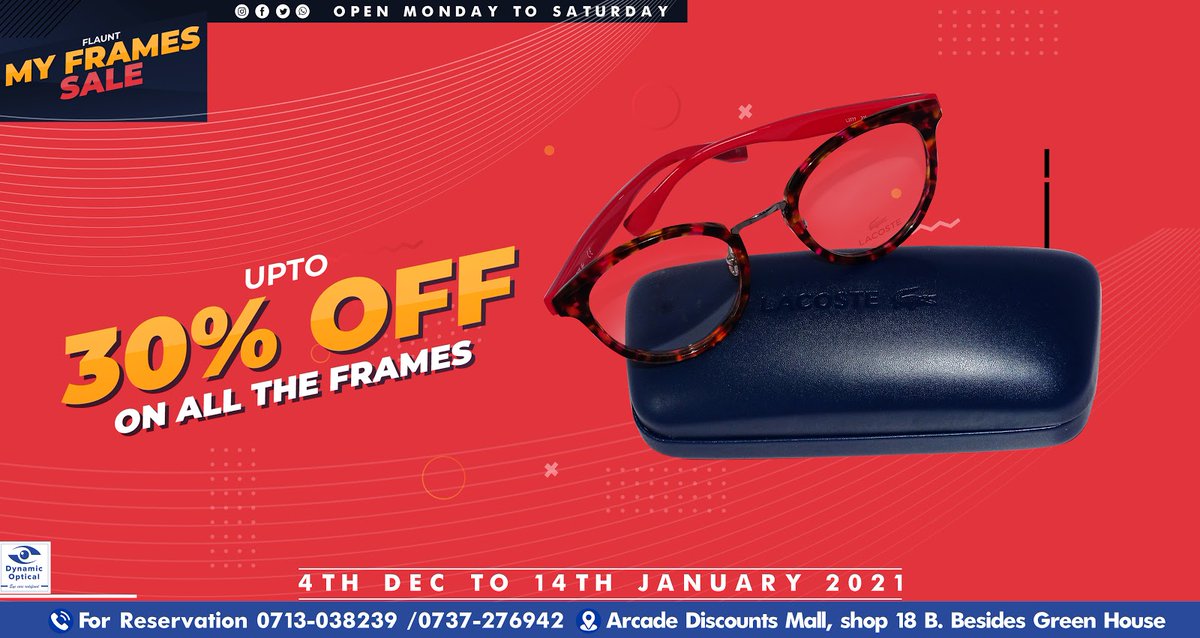 Dynamic_Optical's tweet image. Good morning, good people, we have up to 30% OFF on Frames this WHOLE MONTH, and that's not all... We have a FREE GIFT for the first 5 buyers this week. Contact us on 0713038239 &amp;amp; 0737276942 or visit us at Arcade Discounts Mall. Shop 18B besides Green House on Ngong Road.