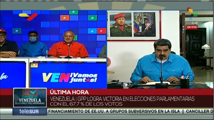 DDHHNNAJABI's tweet photo. RT @teleSURtv: #ENVIVO  | Presidente de Venezuela @NicolasMaduro : Felicidades al #GranPoloPatriótico, a todo el pueblo, que un día como hoy venciendo mil dificultades salió a elegir a la Asamblea Nacional   

#EleccionesParlamentarias2020 
#VenezuelaDec… https://t.co/1dp3Pvp1Wu