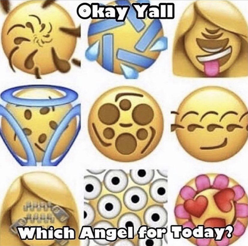 Reactions On Twitter Biblically Accurate Angel Emojis Okay Yall Which Angel For Today Https