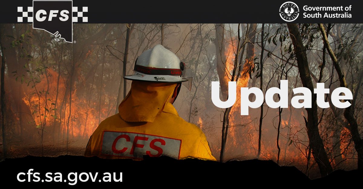 CFSAlerts's tweet photo. Incident Update issued regarding the #ANGASTON fire. ID=0005171 #SAFires https://t.co/CP1dx6w53w https://t.co/glOnicawXH