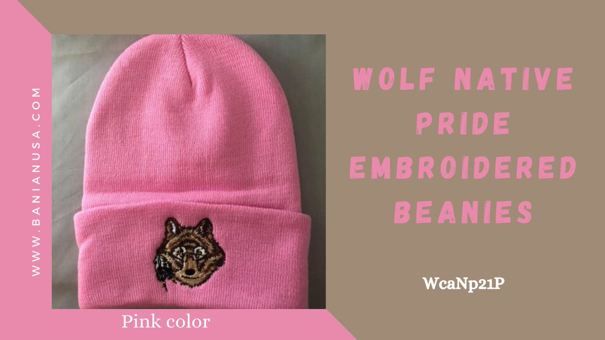 'WcaNp21P. Wolf Native Pride Embroidered Beanies - Pink'
wholesalecentral.com/baniantradingc…

#wolfcap #banianusa #banianusastore #usa #fashion #caps #embroideredbeanies