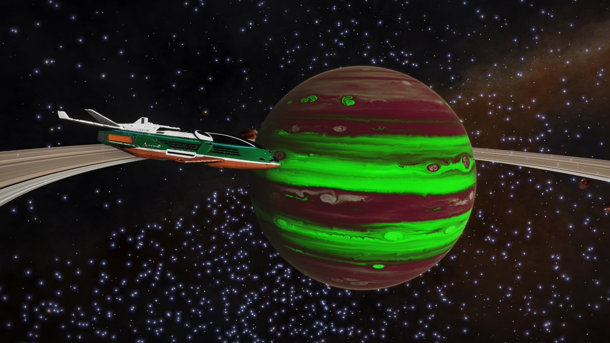 jaredcrue's tweet photo. While heading to the next waypoint, I stop at the Glowing Green Giant.
The crew are still undecided on expediting the trip...

#CCC5
#EliteDangerous
@EliteDangerous https://t.co/RWR5sbQjgY